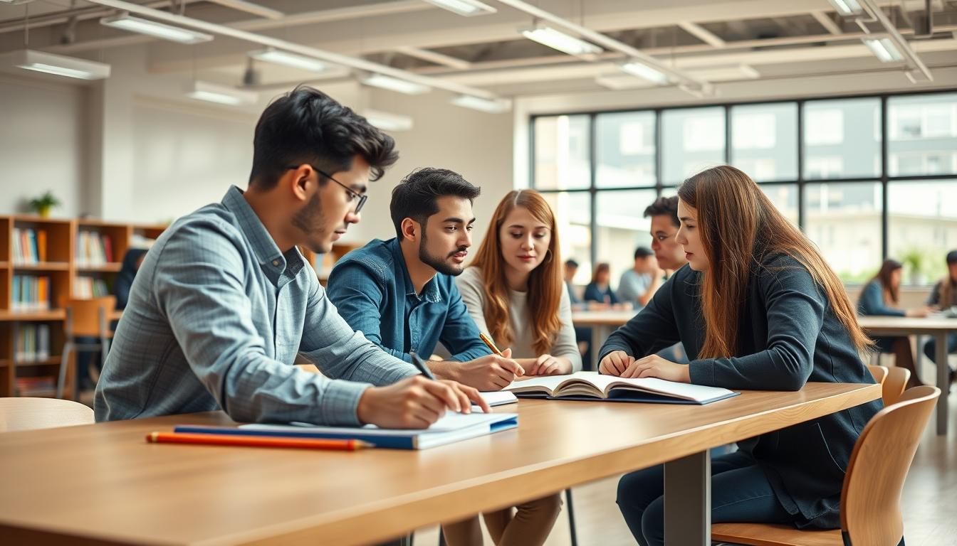 Student preparing for exams with study materials